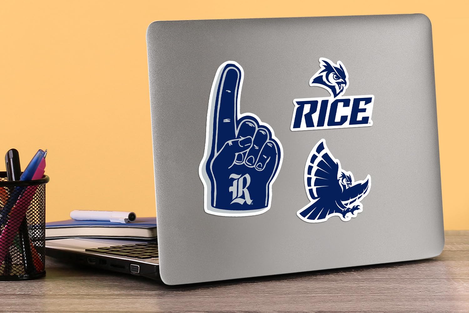 Rice University NCAA Sticker Decal Sheet - Laptop, Car, Water Bottle Decals - View #4