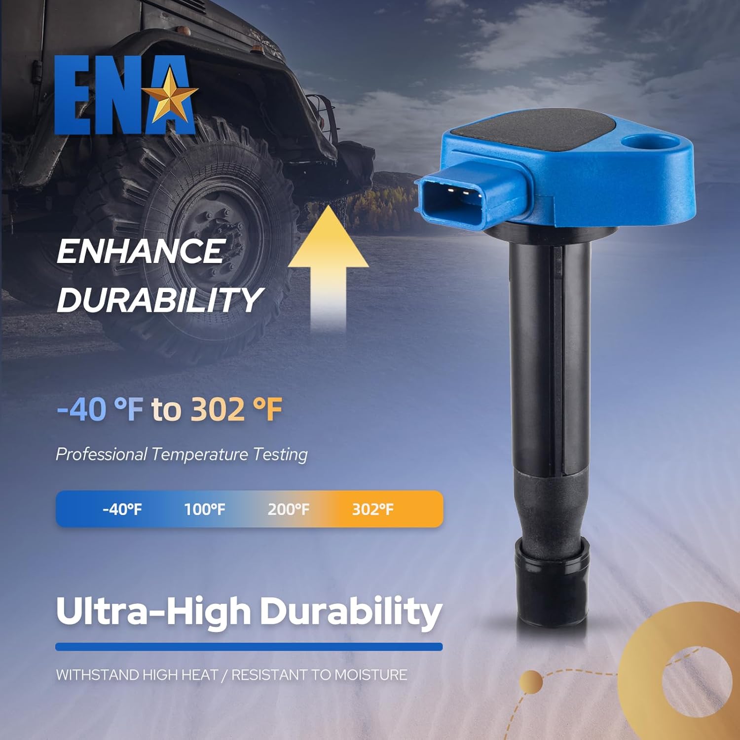 ENA Set of 6 Blue Ignition Coil Pack Compatible with Honda Acura Accord Odyssey RL TL CL 2000 2001 2002 2003 2004 2005 2006 2007 2008 2009 3.0L 3.2L 3.5L V6 Coils for UF242 C511 30520P8EA01 9091902247