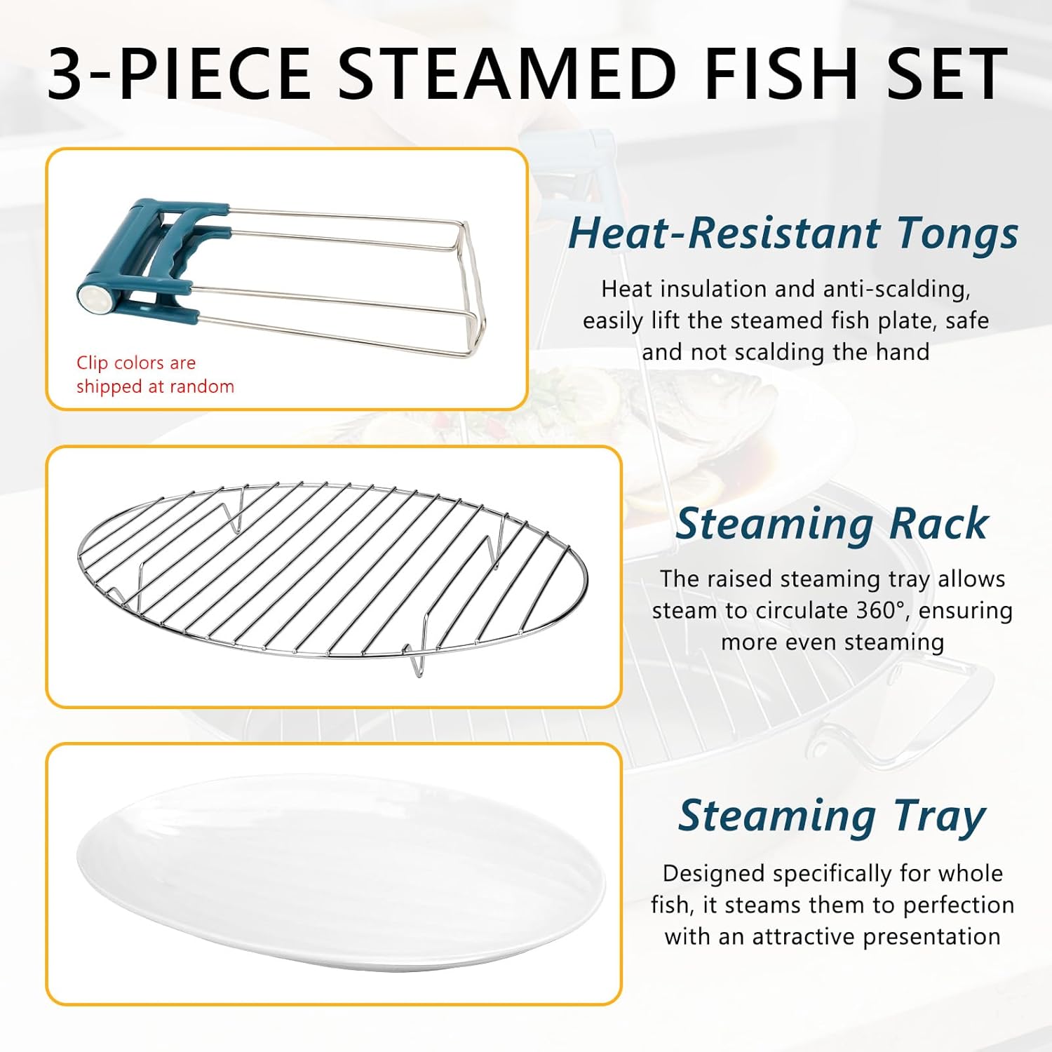 Stainless Steel Oval Fish Steamer - Multi-Use Cooking Pot with Rack, Ceramic Pan & Chuck, Versatile Braiser, Stockpot for Steaming Fish, Boiling Soup & Cooking Pasta