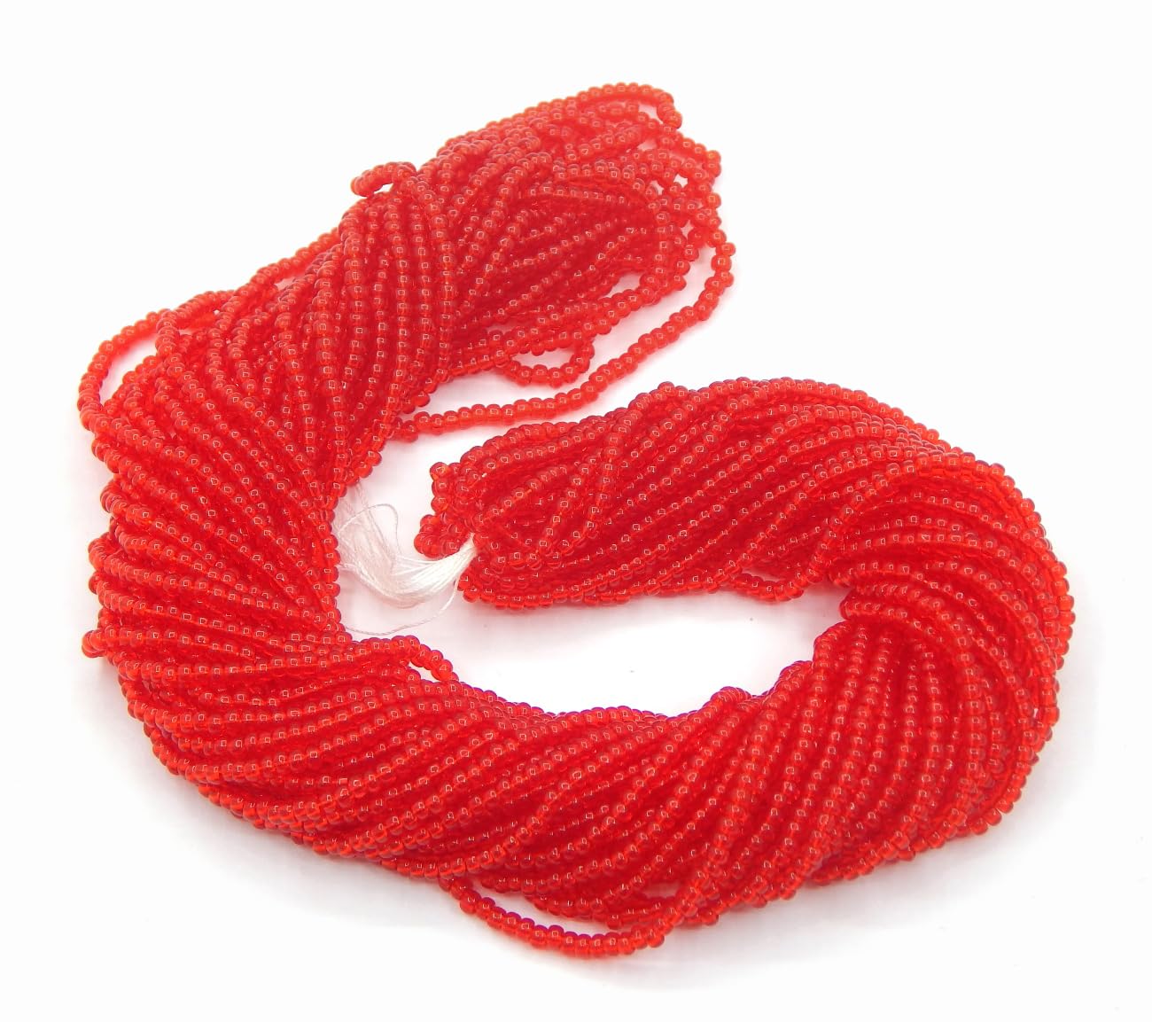 Seed Beads 2 mm Preciosa Ornela Czech 9000 Pieces CZ Glass Beads 11/0 24 on Multiple Strands (Red Transparent)