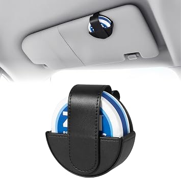 CARFIB Zyn Pouch Holder for Car Sun Visor, Leather Can Holder Compatible with ZYN Cans, Magnetic Clip-On Pouch Can Holster for Belt, Gifts for Father, Black