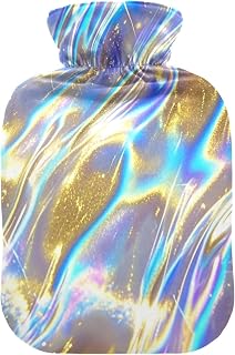 Neon Colored Acid Abstract hot Water Bottles with Soft Cover, 2L hot Water Bags for Hot and Cold Therapies