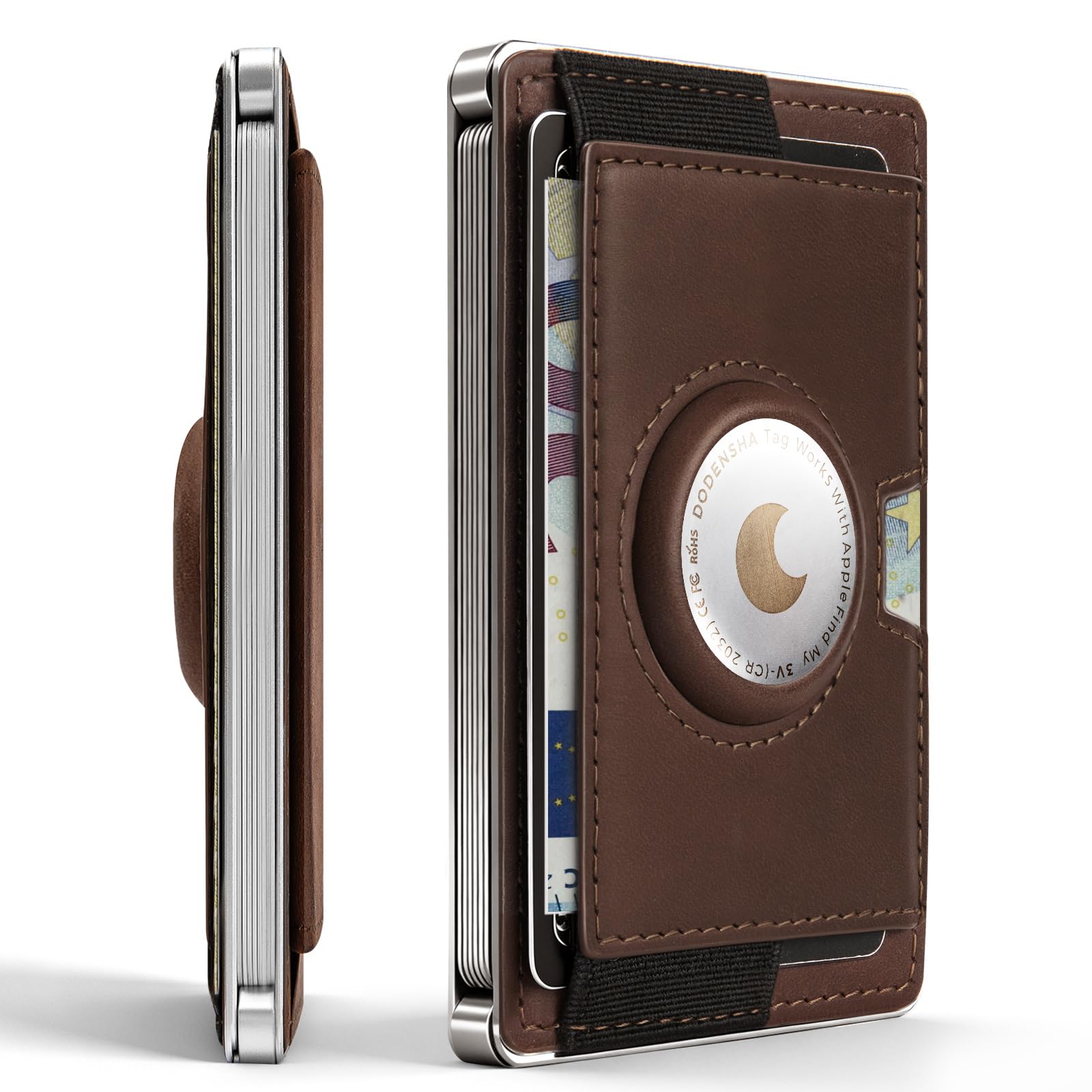 DODENSHA Slim Wallet Herren mit XXL Münzfach für 15+ Münzen I Kartenetui mit Bargeldfach I Kartenetui für 9 Karten I Geldbörse mit RFID Schutz I Portmonee Herren