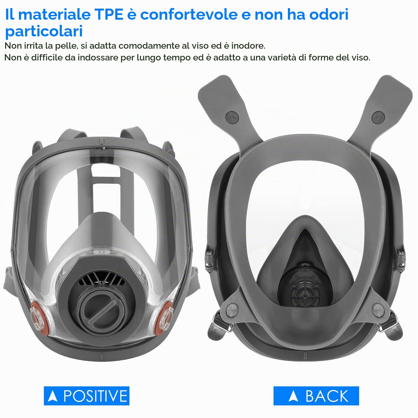 Maschera volumetrica riutilizzabile con filtro, utilizzata per la protezione da vapori e particelle. Maschera antipolvere, adatta per verniciatura, pittura, falegnameria, agricoltura, ecc.