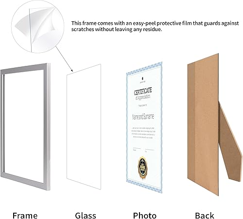 Miniatura 10 de EYMPEU Portarretratos de 5 x 7 pulgadas con paspartú, de madera negra, para exhibir fotos de 5 x 7 con paspartú o fotos de 6 x 8 pulgadas sin