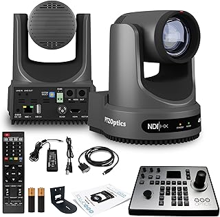 PTZOptics Move 4K SDI/HDMI/USB/IP PTZ Camera with 12x Optical Zoom (Gray) (PT12X-4K-GY-G3) PT-Joy-G4 Joystick Controller + Universal Wall Mount (Black)