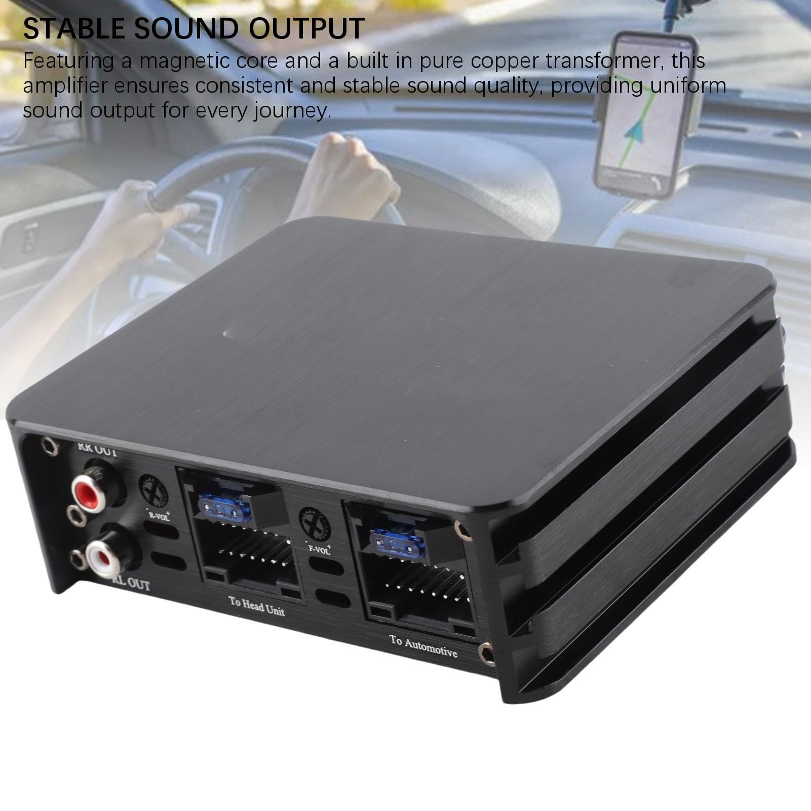 Amplificador de Coche Clase AB 320W 6 Canales de Aluminio (4