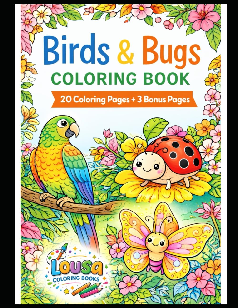 Birds & Bugs Coloring Book: Intricate Nature Illustrations for Kids and Adults