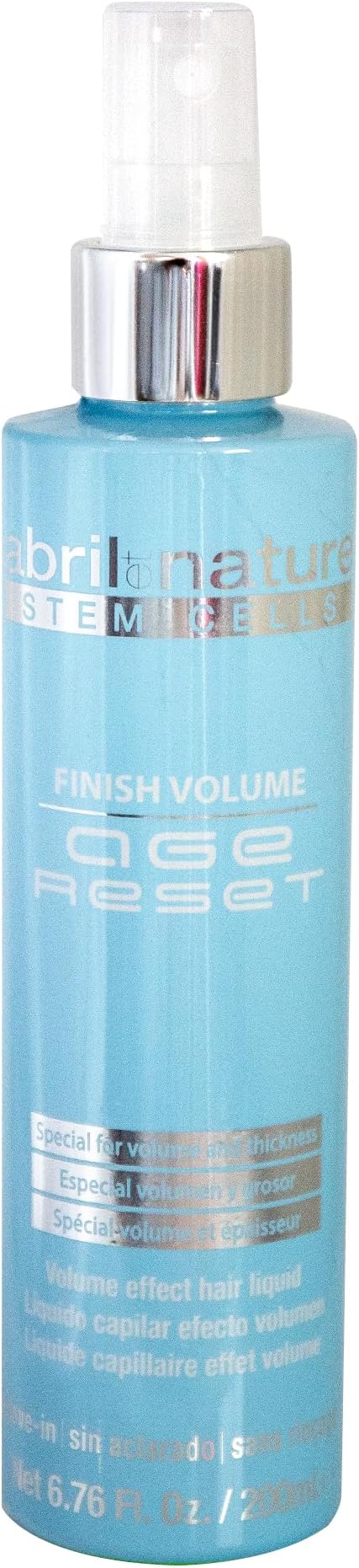 abril et nature - Professional Hairdressing Spray Age Reset - Volume Effect - For Fine Hair - Thickens Hair Fiber - Regenerates and Rejuvenates - Hydrating Hair Serum - 200 ml