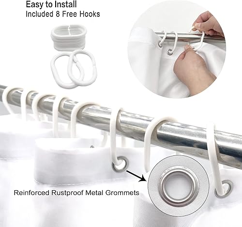 Miniatura 5 de Baccessor Cortina de ducha de invierno, bosque nevado, pino, ciervo, copo de nieve, cortina de ducha de 72 x 72 pulgadas, Navidad, vacaciones, baño,