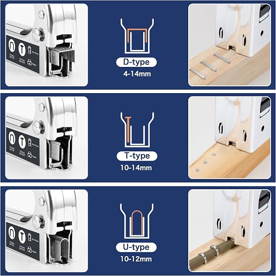 Cloudgree Staple Gun, 3 in 1 Heavy Duty Nail Steel Gun Kit with 1500 Staples, Upholstery Stapler Gun for Wood, Upholstery, Fencing, Furniture, Decoration