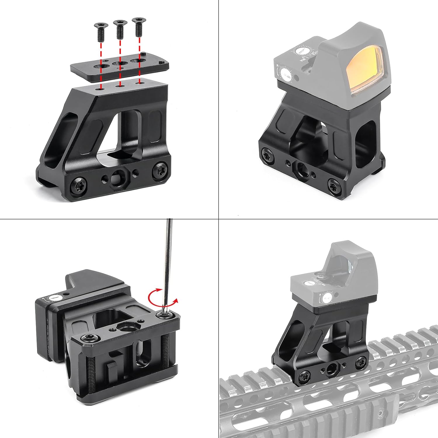 Tactical Group Type HY Mount Red Dot Riser + Picatinny Riser Mount Optics Scope Riser Mount Kit for RMR Red Dot Sight, Tan