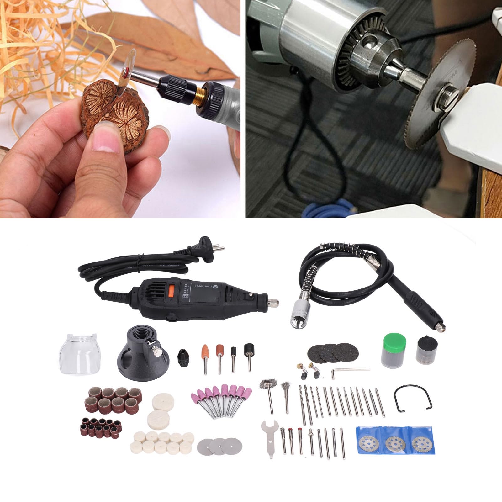 Mini set di utensili rotanti elettrici, 130 W, 8.000-30.000 giri/min