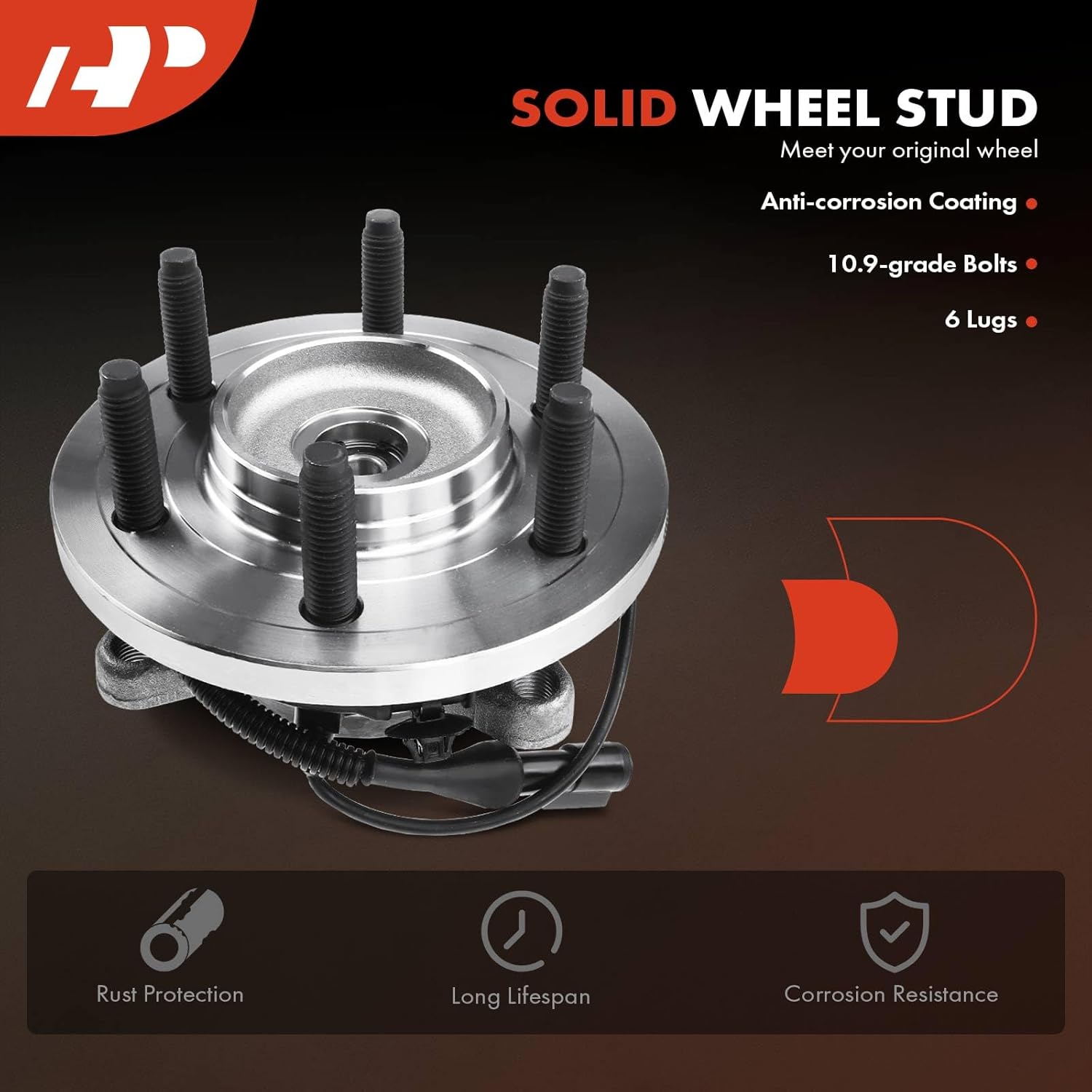 A-Premium 2 x Front Wheel Bearing and Hub Assembly with ABS & 6-Lug Compatible with Ford F-150 F150 SVT Raptor 2010, 4WD Only