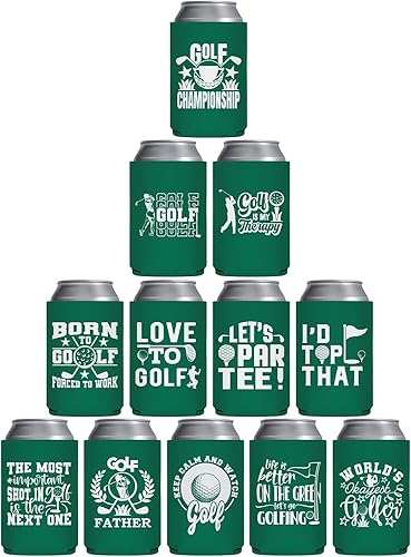 Divertido enfriador de latas de golf, paquete de 12 fundas de bebida para latas de cerveza, cerveza de neopreno, regalos divertidos a granel para