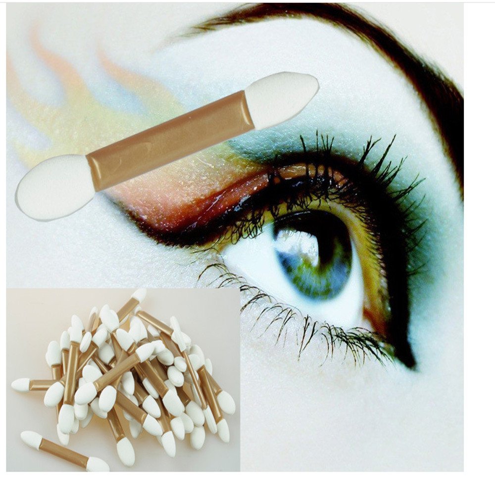 Double-headed Tool Local Foam Cosmetic Rubber Tyrants Golden Eyeshadow Brush Eyeshadow Eye Shadow Stick (Gold, One Size)