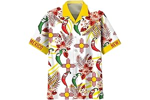 Retro Sun Red and Green Chile Quick Dry Hawaiian Shirt New Mexico