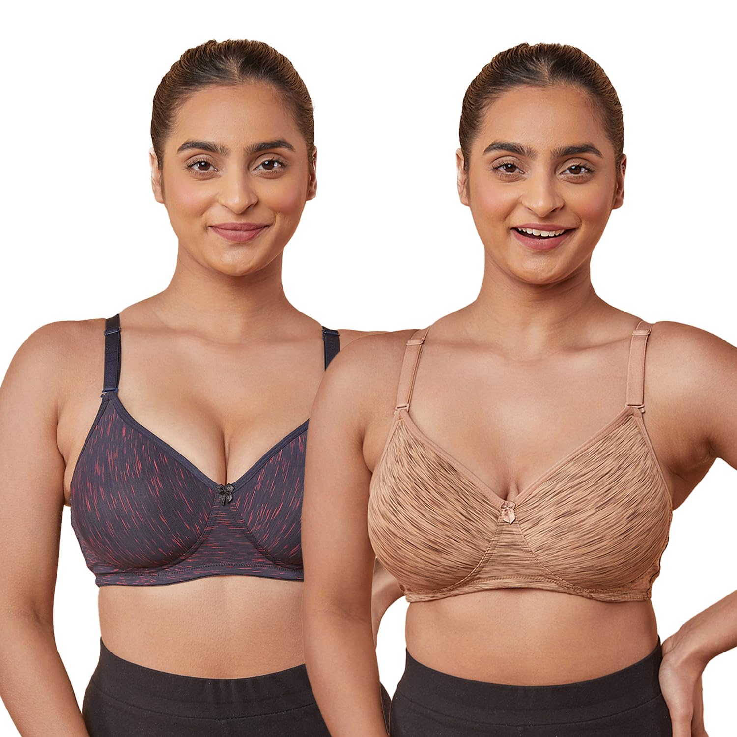 maashie M5503 Women's Soft Padded Non Wired Convertible Straps T-Shirt Bra | Pack of 2-picture-40