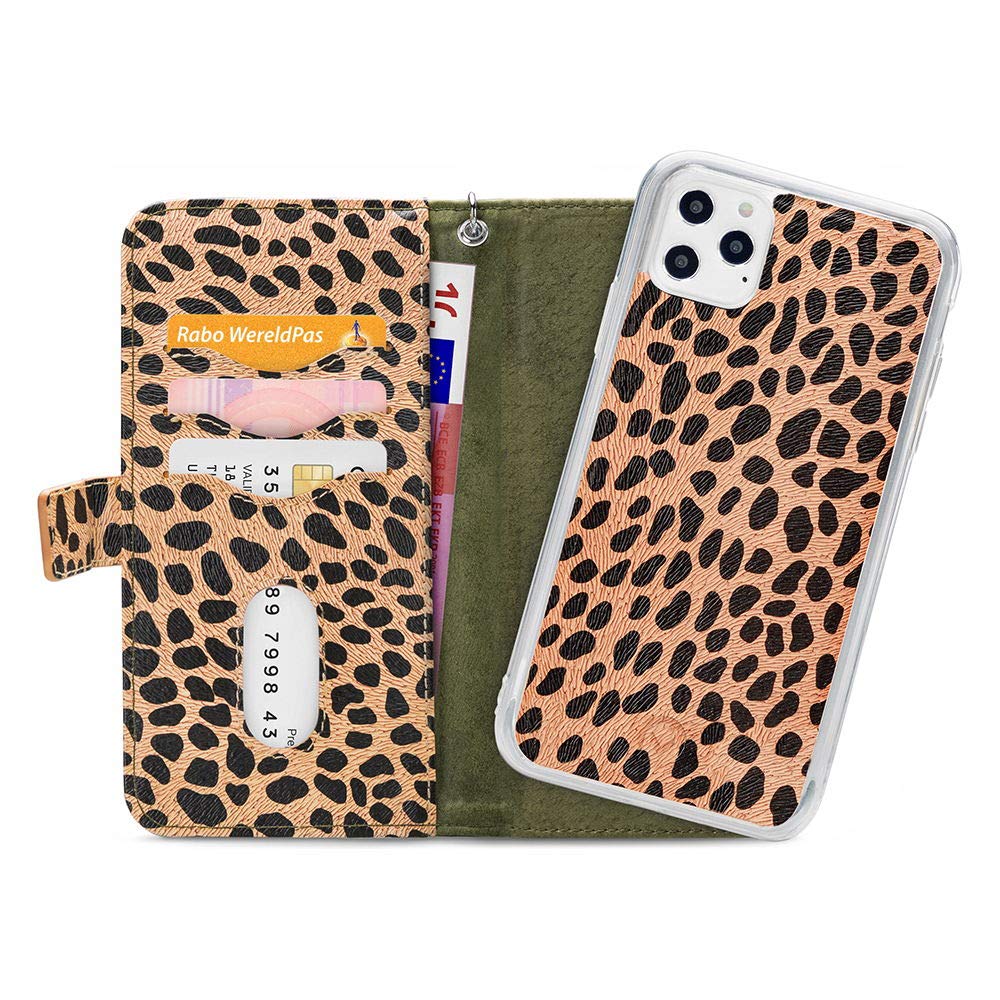 Mobilize 2in1 Gelly Wallet Zipper Case iPhone 12 Pro Max olijfgroen / leopard - MOB-TIOGWZOL-IPH1267