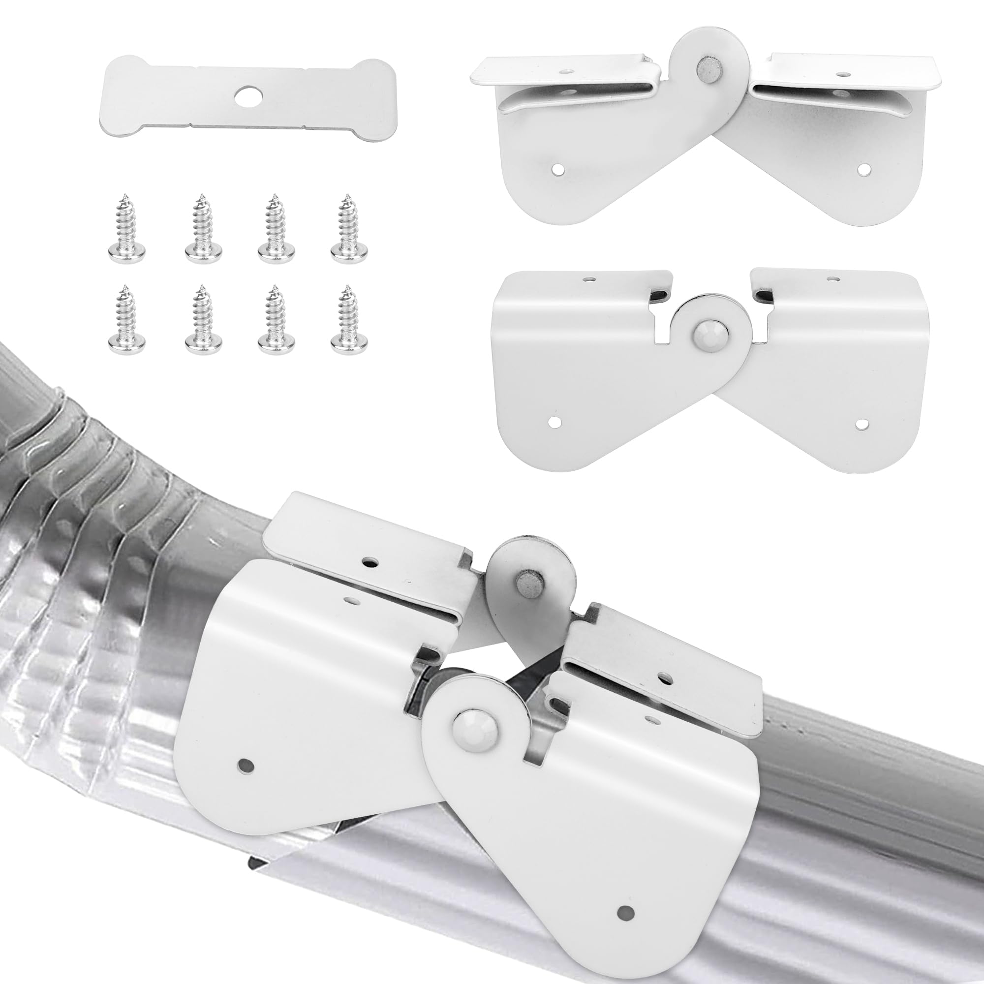 Gutter Extension Hinge, 12 Pcs Downspout FlipUp Zip