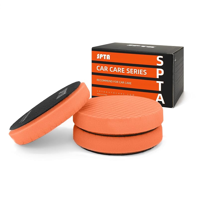 Boinas de Espuma Laranja T40 para Polimento Médio, 14 cm, Compatíveis com Suporte de 12,5 cm SPTA FPTSS5O-3, Kit com 3 peças