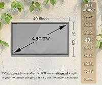 Vista 2 de Cubierta para TV al aire libre de 43 pulgadas, IC ICLOVER 600D Protector de TV resistente de 4 estaciones, impermeable con cremallera, solapa