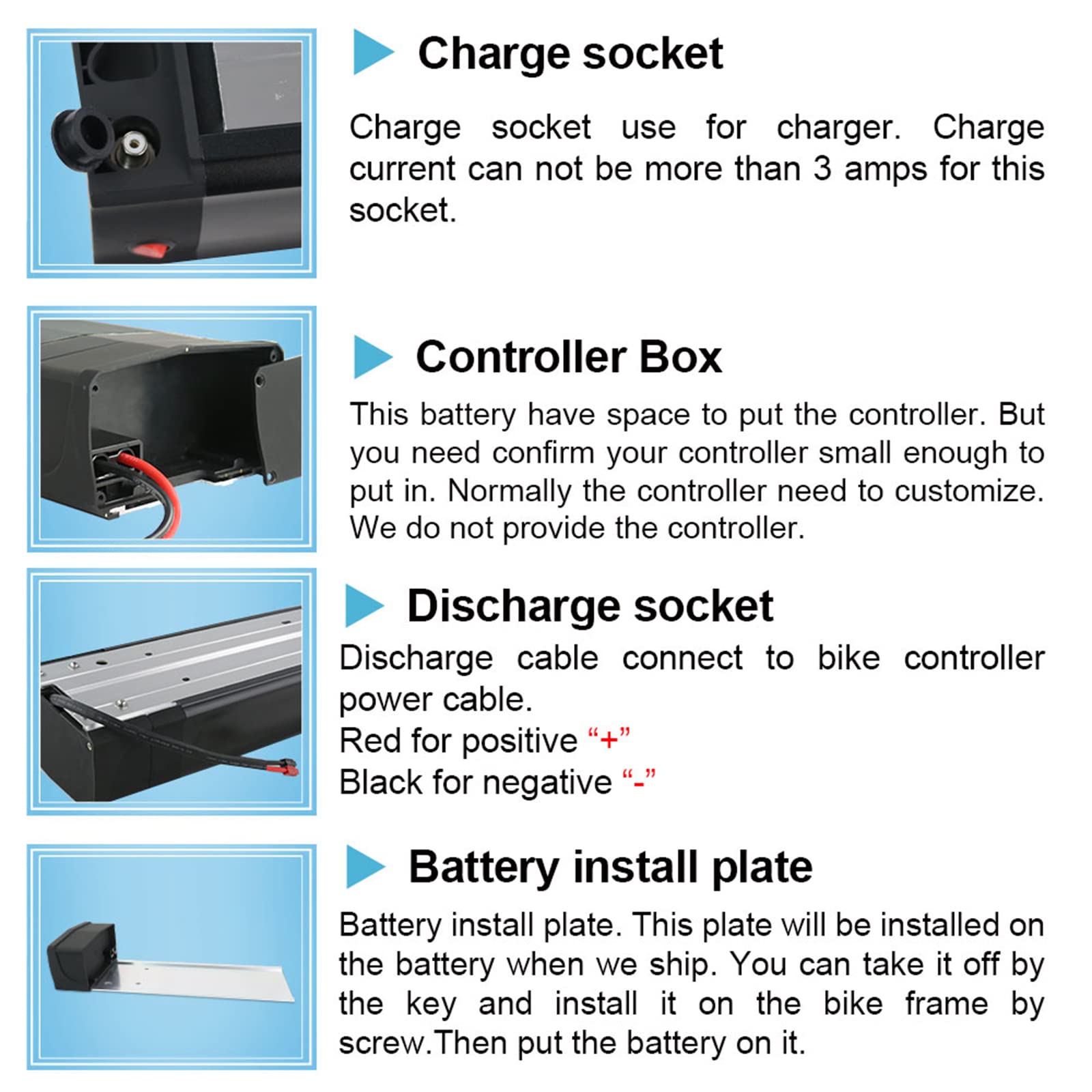 Pedelec Battery 36 V 48 V 52 V E-Bike Battery 250 W/350 W/500 W /750W/1000W /1800W Pannier Rack Ebike Battery with Pannier Rack for 24/26/28 Inch V-Brake Rear Wheel Bike Mifa, Aldi, Prophete, Rex