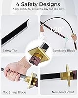 Vista 35 de Cold Blade Toy Sword - 41 inches Toy Katana Replica with Holster Belt and Display Stand - Sword with Authentic Design Shusui