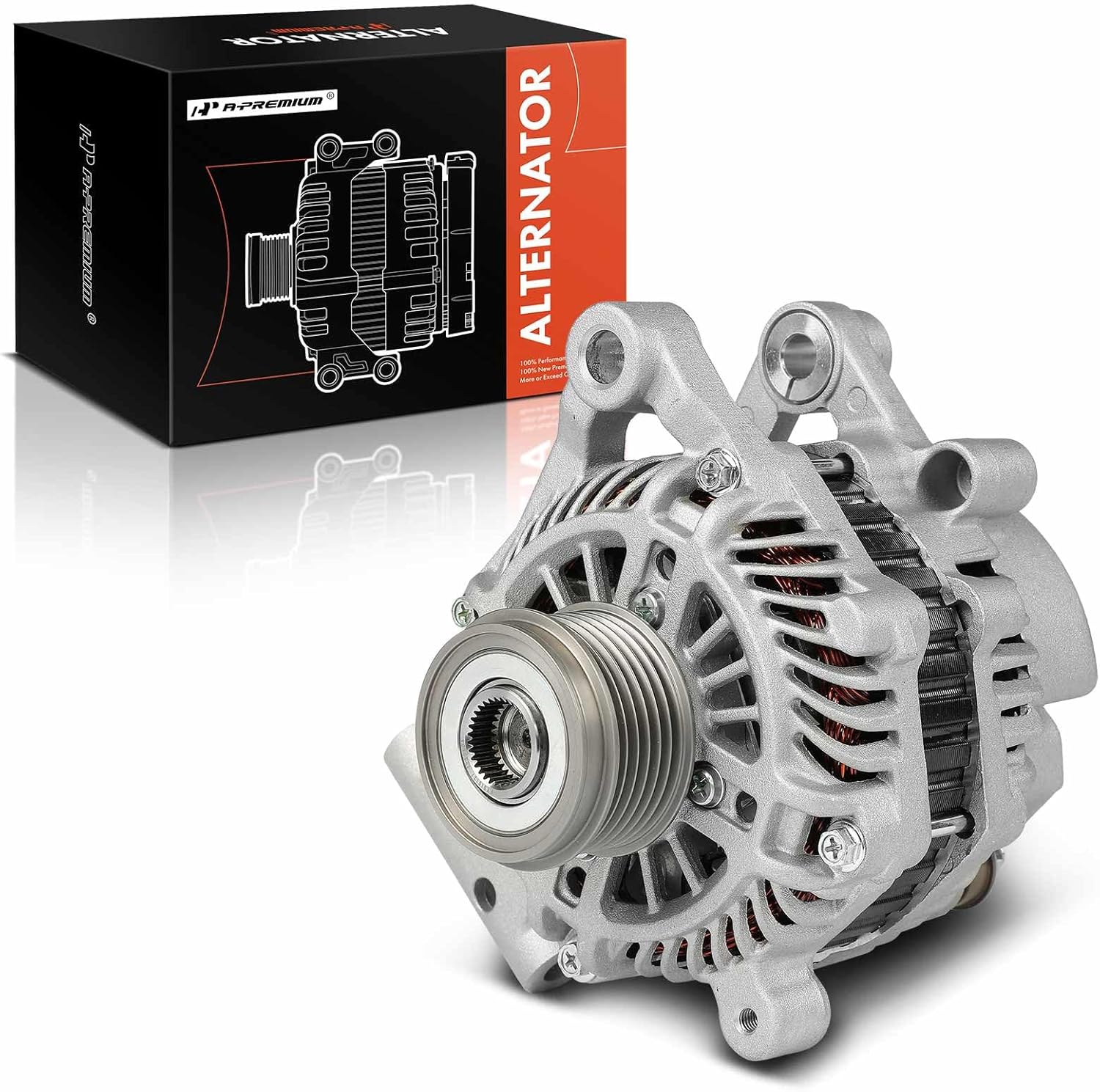 A-Premium Alternator Compatible with Suzuki SX4 2010-2013, SX4 Crossover 2012, Automatic CVT Transmission, 12V 75A 6-Groove Pulley Clockwise, Replace# A005TG1881, 31400-78K20