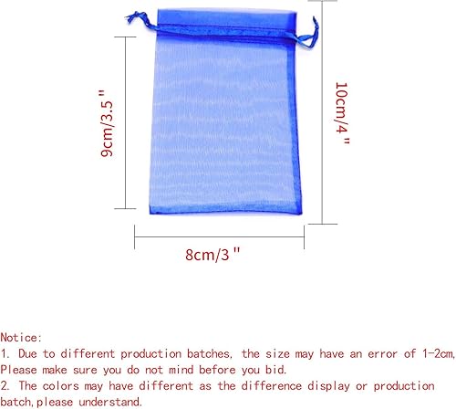 Miniatura 8 de Bolsas de organza, 50 bolsas de regalo y bolsas de almacenamiento, 3 x 4 pulgadas, blancas, para boda, día de San Valentín, cumpleaños, Halloween,