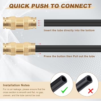 3/8 Quick Push to Connect Fittings Brass Union Straight Joint DOT Approved 3/8 inch tube OD Air Line Adapter Air Spring Suspension Kit for Car Truck Trailers and Air Brake System 5pcs