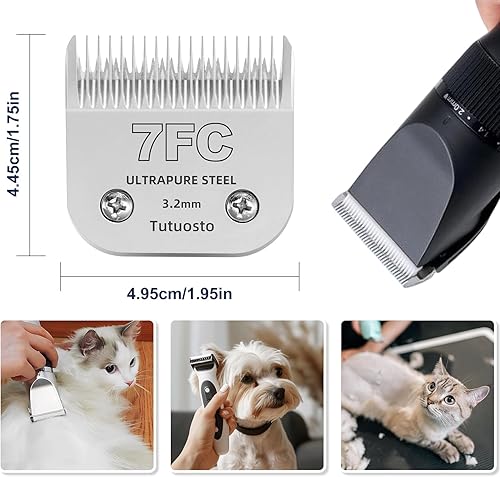 Miniatura 3 de 7FC - Cuchillas de repuesto para cortadora de mascotas, cuchillas desmontables compatibles con andiswahlOster Dog Clippers