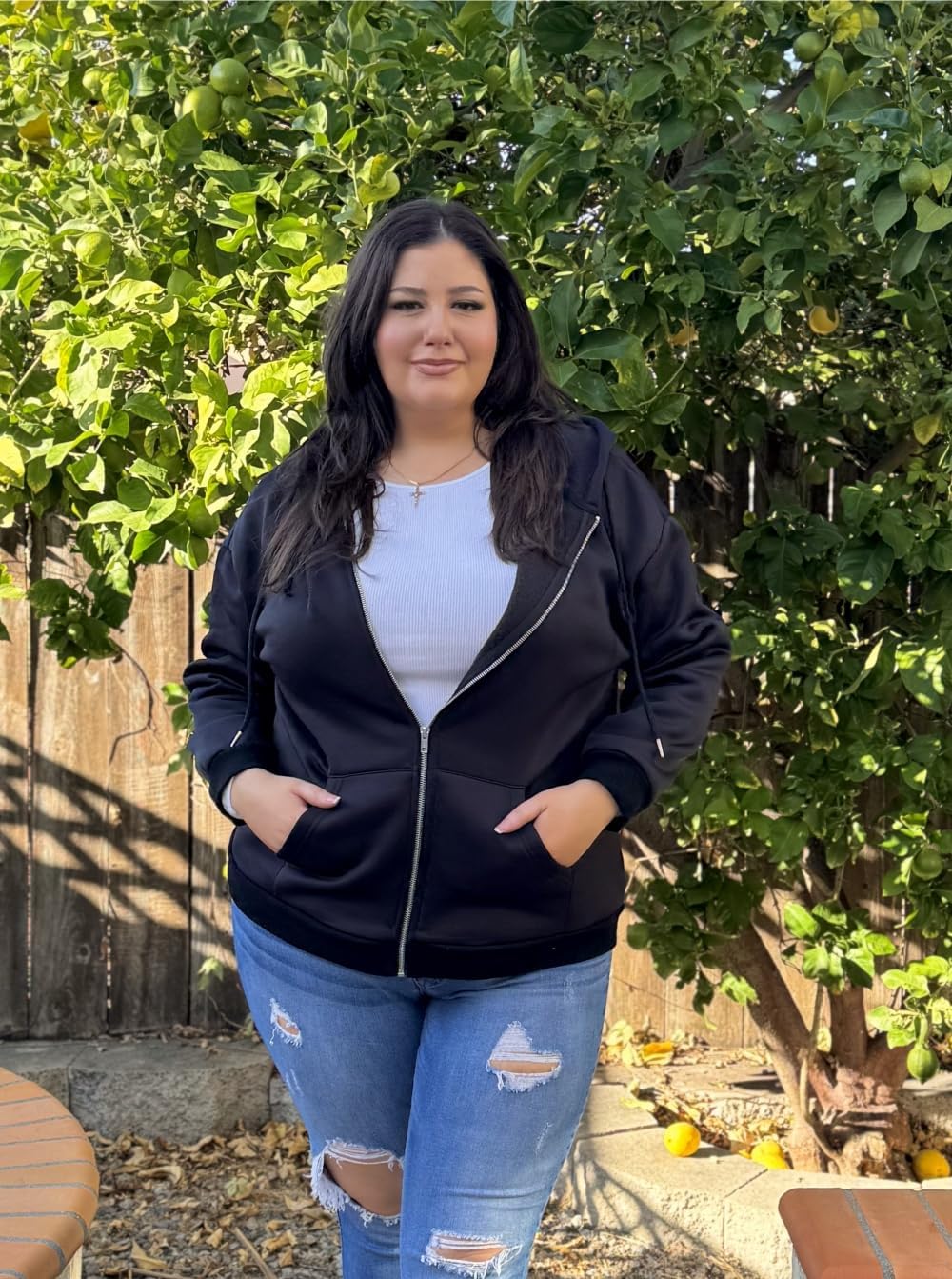 COOTRY Women's Plus Size Zip Up Hoodies Oversized Sweatshirts Fall Fashion Outfits Casual Jackets 2025 Winter Clothes - Image 3