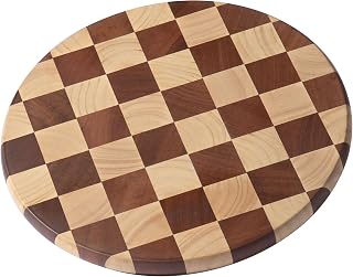 Checkered Wood Cutting Board, Chopping Board for Kitchen, Acaia Wood End Grain Serving Tray, Ideal for Meat, Bread, Vegetable, Fruit, Cheese