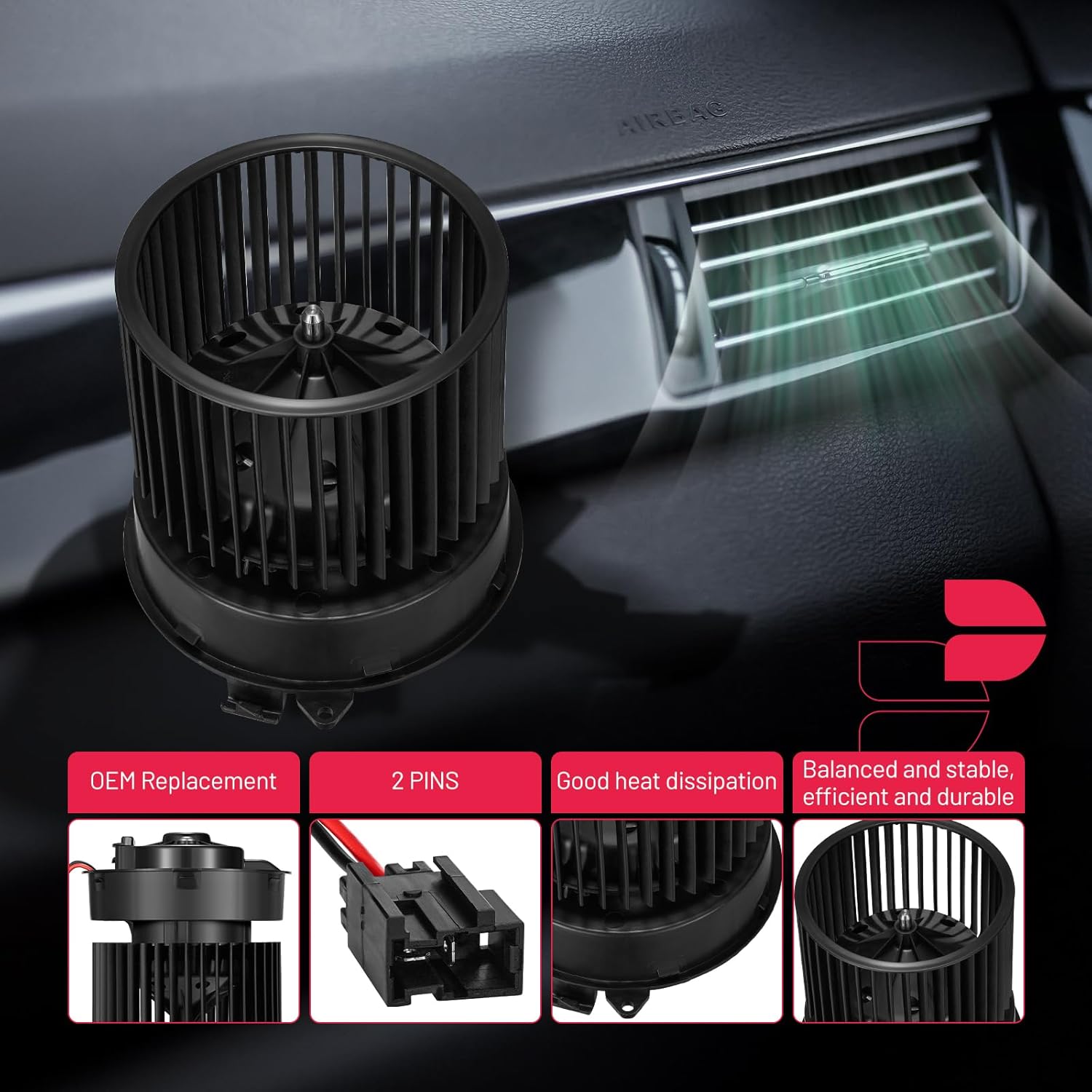 BDFHYK AC Heater Blower Motor Fan 700323 Compatible with 2014-2019 Nissan Rogue 2017-2019 Nissan Rogue Sport,HVAC Blower Motor Assembly Replacement for 27226-4BU0A 272264BU0A NI3126126