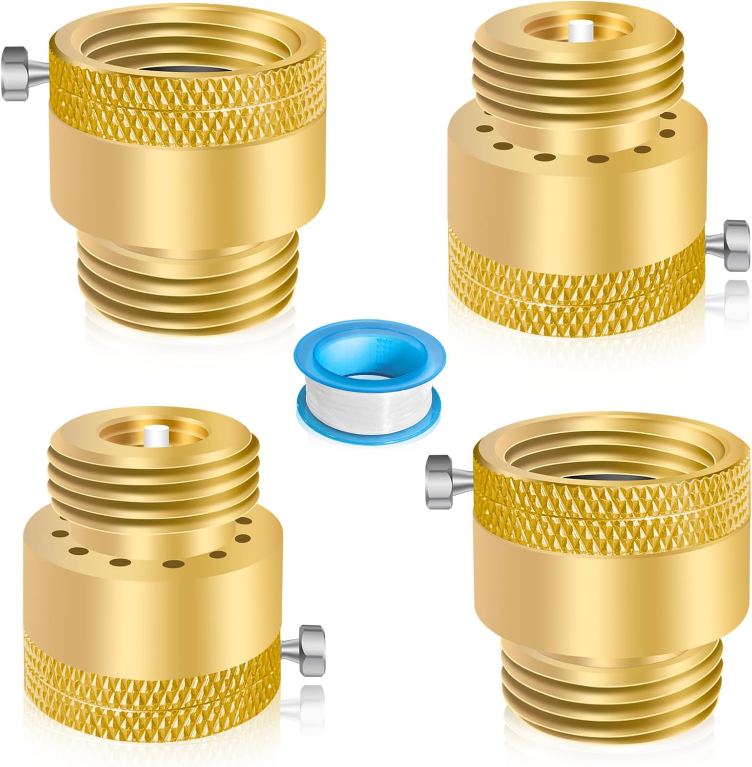 Anti Siphon Valve LeadFree Brass, 4pcs Hose Bib Vacuum Breakers, 3/4inch GHT Hose
