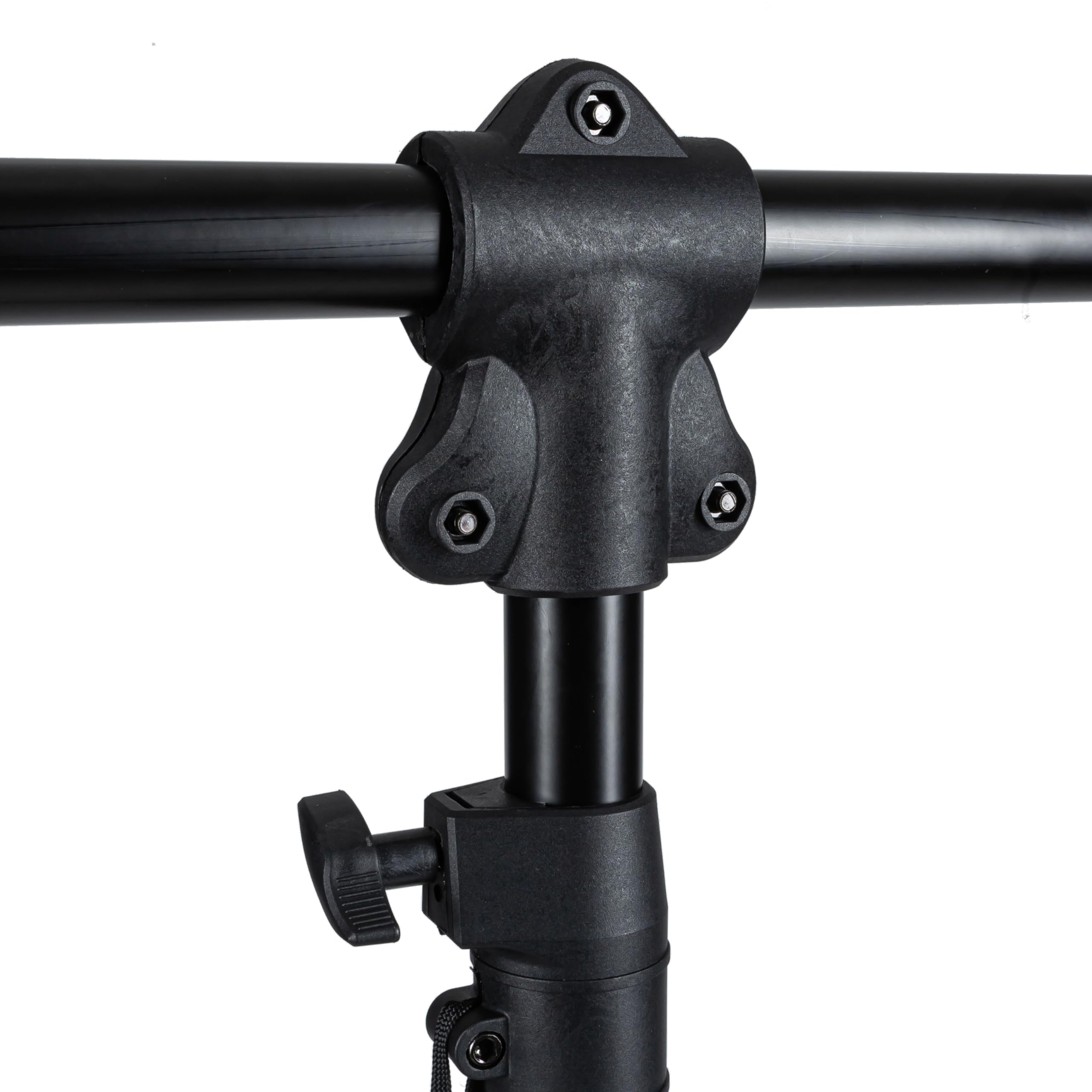 Lichtstativ aus Stahl mit T-Stange, 165-270 cm höhenverstellbar, Tragkraft 70 kg, T-Stange 120 cm, 6,2 kg, Schwarz – geeignet für Scheinwerfer und Effekte
