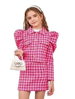 Amazon.com: WDIRARA Girl's 3 Pieces Houndstooth Print Outfit