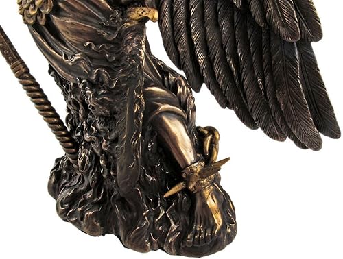 Miniatura 4 de PTC Figura de estatua religiosa de Arcángel Gabriel con lanza lunar de 10 pulgadas