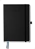 BEZEND A5 Academic Diary 2026-2027 Week to View Hardcover runs Jul'26 - Dec'27. Horizontal Weekly Planner with Notes, Monthly Tabs & Inner Pocket. for Work and Home. Vegan Leather Cover - Black