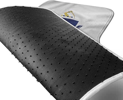 Miniatura 6 de Lunarable Juego de 4 alfombrillas de coche americanas, con diseño de bandera de Massachusetts que sostiene un arco y flecha hacia abajo, alfombrilla