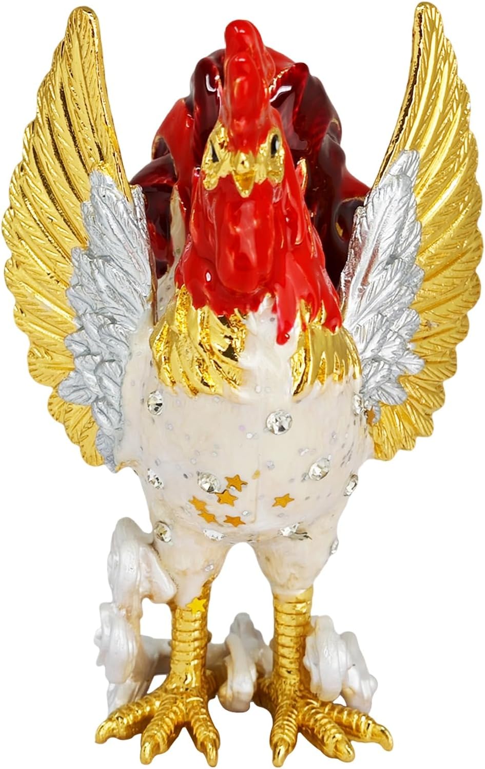 Fengshuibringluck Feng Shui Sky Rooster Good Luck and Fortune Wealth Amulet Statue Decoration (White Sky Rooster)