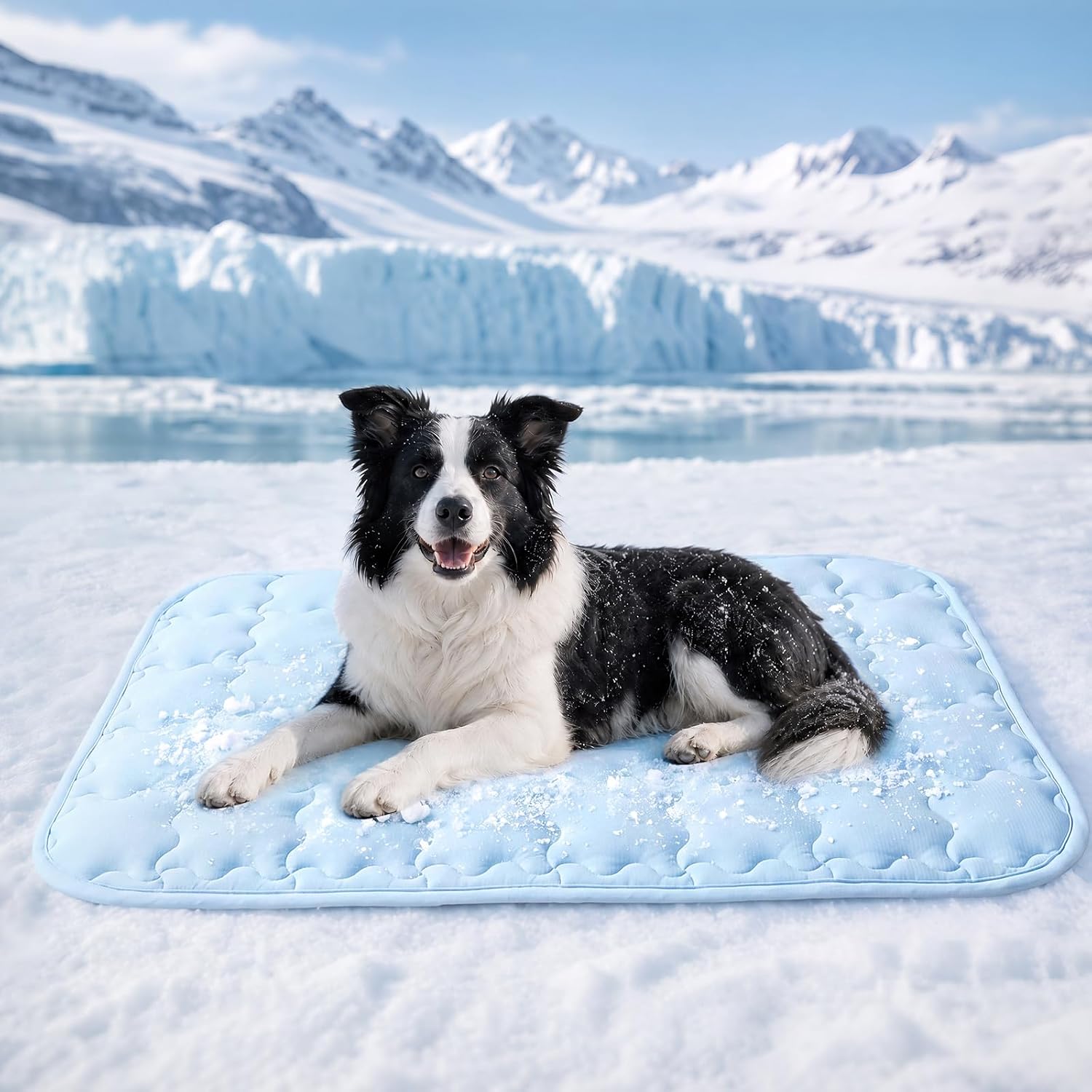 Luciphia Premium Dog Cooling Mat Non-Slip Q-MAX>0.5 Self-Cooling Pad for Small Pet Cat Indoor Portable Kennel Puppy Bed for Summer Crate Pad for Dog Washable Light Blue 20x30 inches