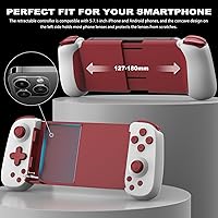 Vista 5 de arVin Mobile Gaming Controller for AndroidiPhoneiPadTabletPCSwitchPS3PS4, Wireless Gamepad with Hall Effect JoystickTurbo6-axis GyroVibrationPlay