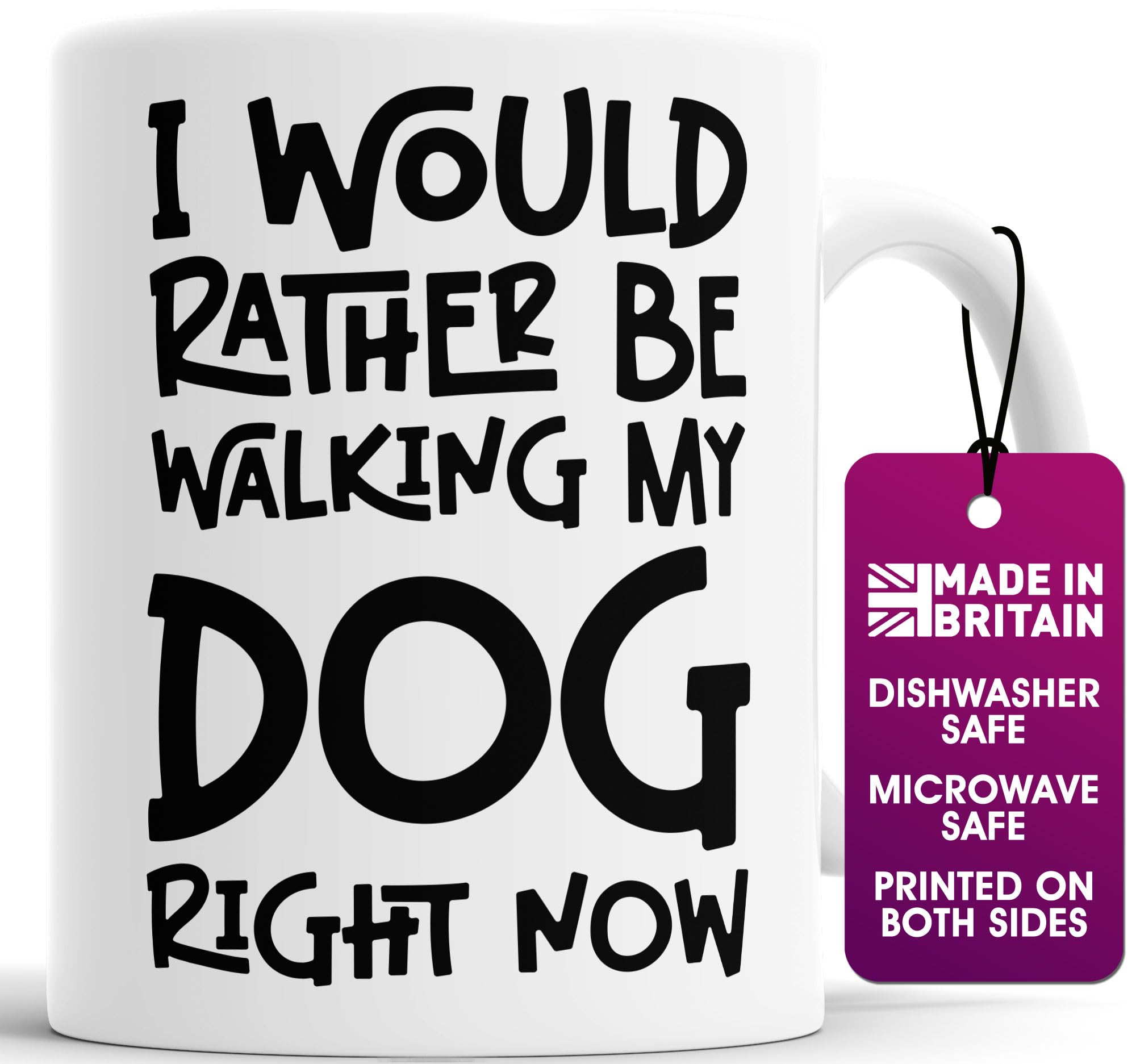 Faithful Prints I Would Rather Be Walking My Dog Mug – Funny Pooch Lover Gift for Men & Women – 11oz Ceramic Mug Walker Present, Pet Owner Gift Idea – Dishwasher Safe (Dog)