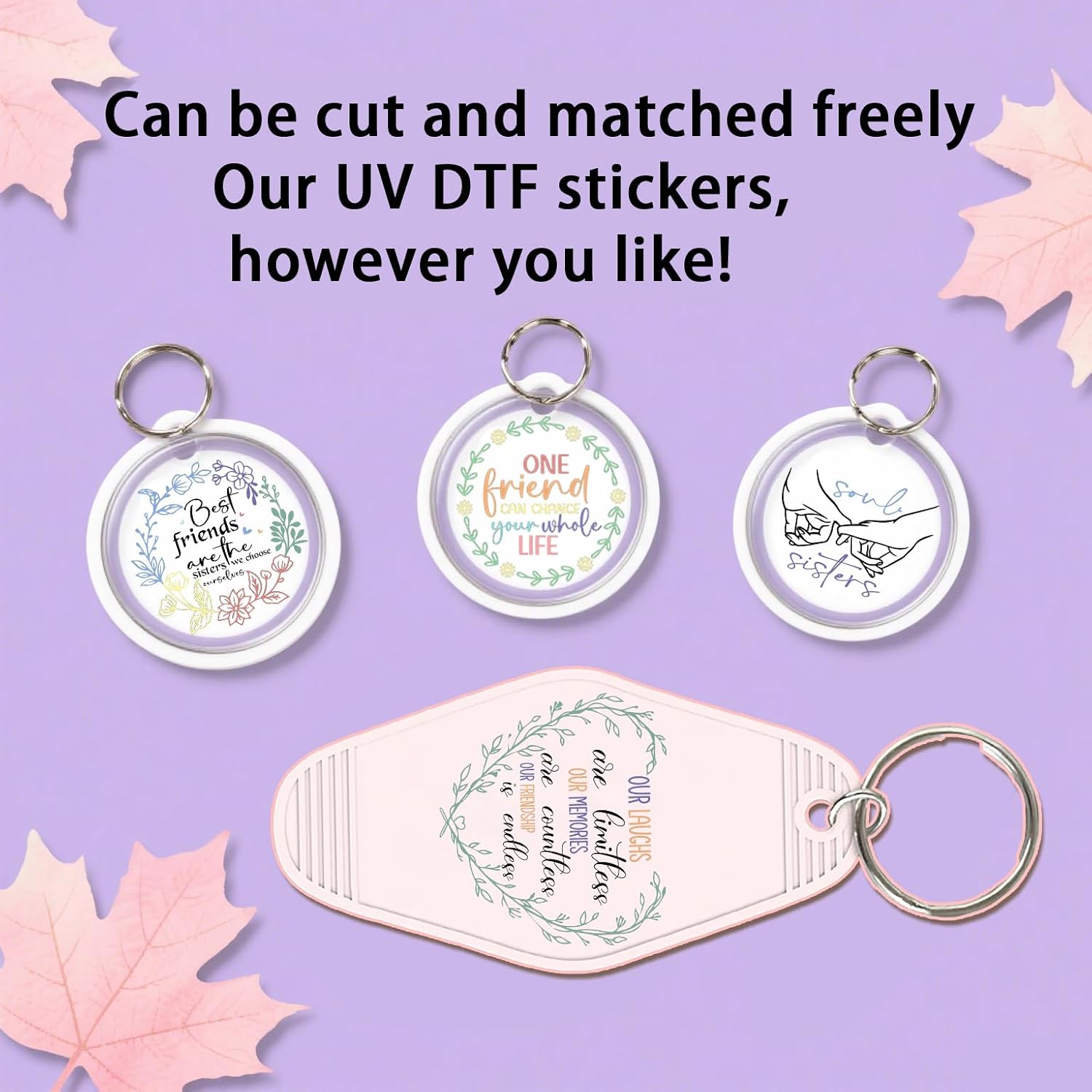 60pcs Best Friends UV DTF Keychain Transfer Papers image 3