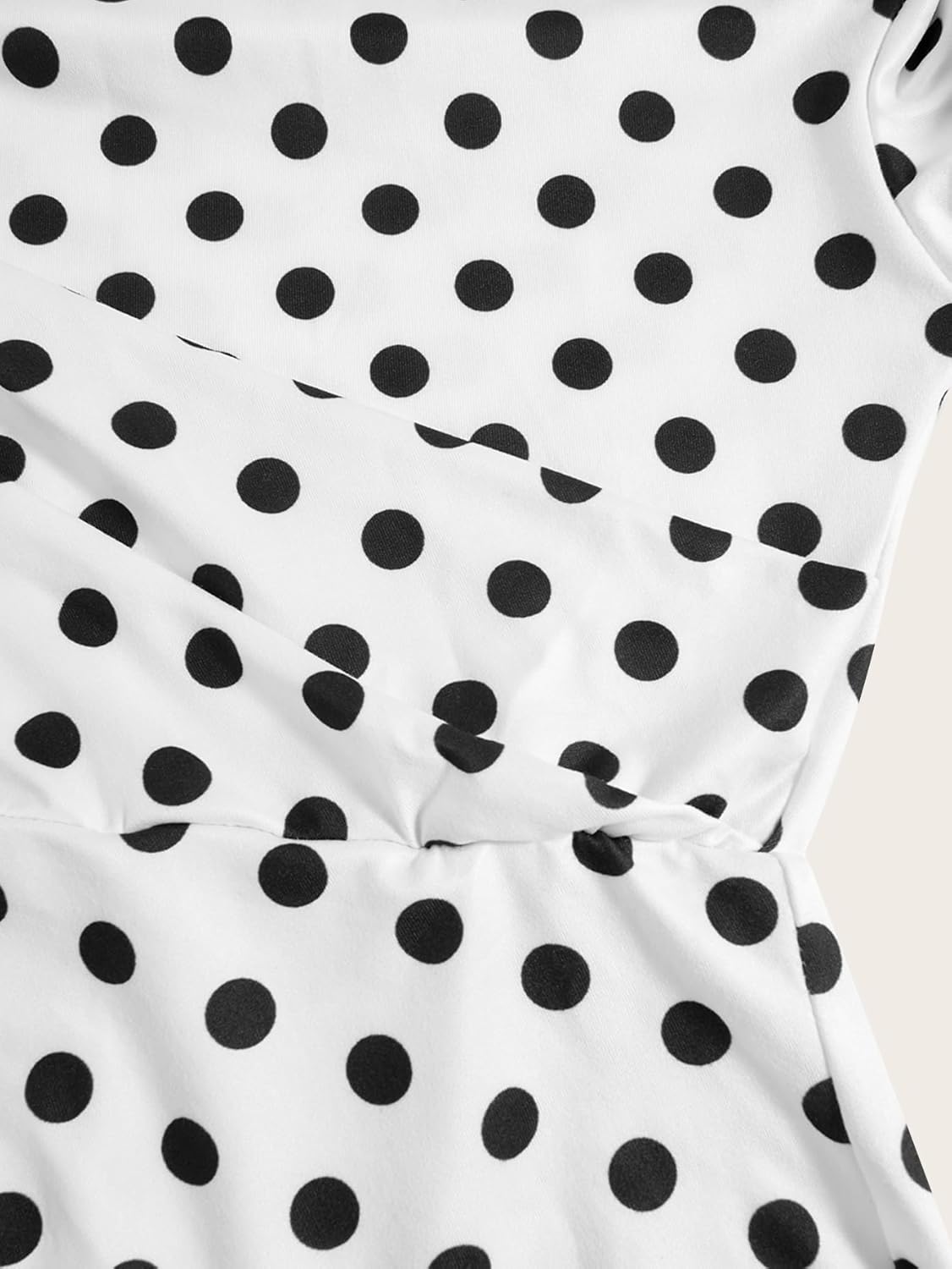 Women's Polka Dots Midi Dress Off Shoulder Long Sleeve Bodycon Formal Wedding Guest Dresses - Image 3