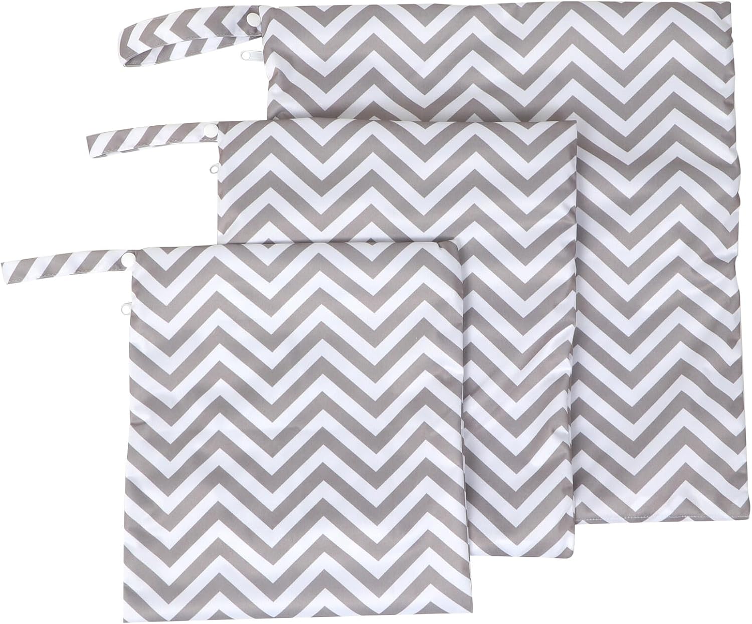 UPKOCH 3pcs Diaper Wet Dry Storage Bags Set Reusable Nursery Diaper Organizer Pouch with Printed Gray Wave Pattern Portable Cloth Storage for Travel and Daycare