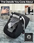 Waterproof Baby Car Seat Cover, Warm Carseat Cover for Cold Weather, Infant Car Seat Canopy with 2 Breathable Vents, 3D Mink Dot Baby Carrier Cover for Boys & Girls