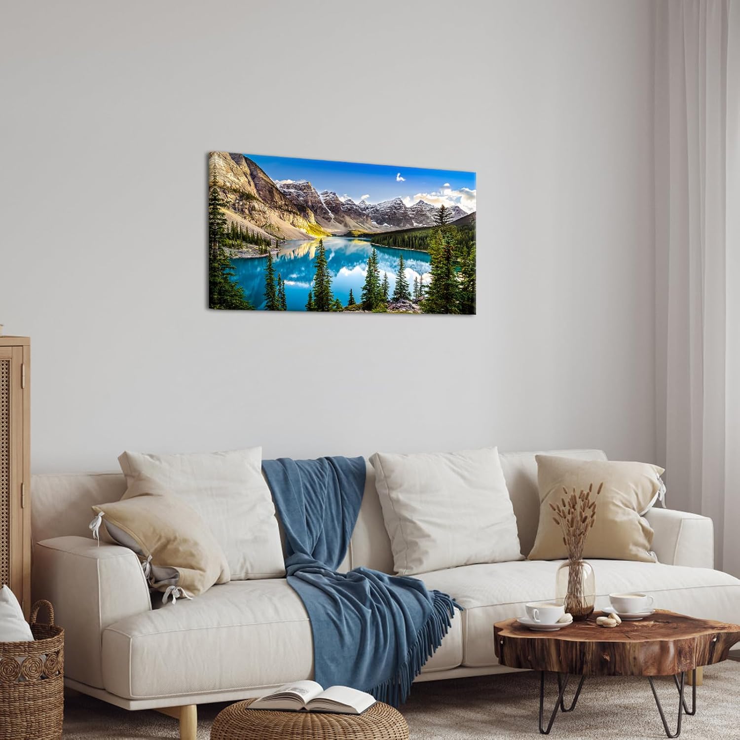 KREATIVE ARTS Canvas Prints Wall Art Canada Moraine Lake And Rocky Mountain Landscape Pictures Modern Canvas Painting Giclee Artwork For Home Decoration 20x40